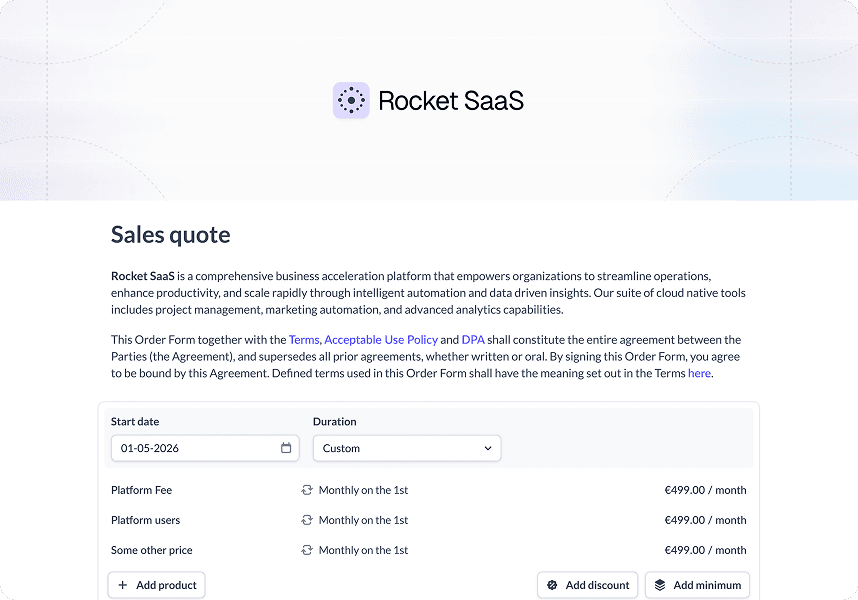 Sales quote