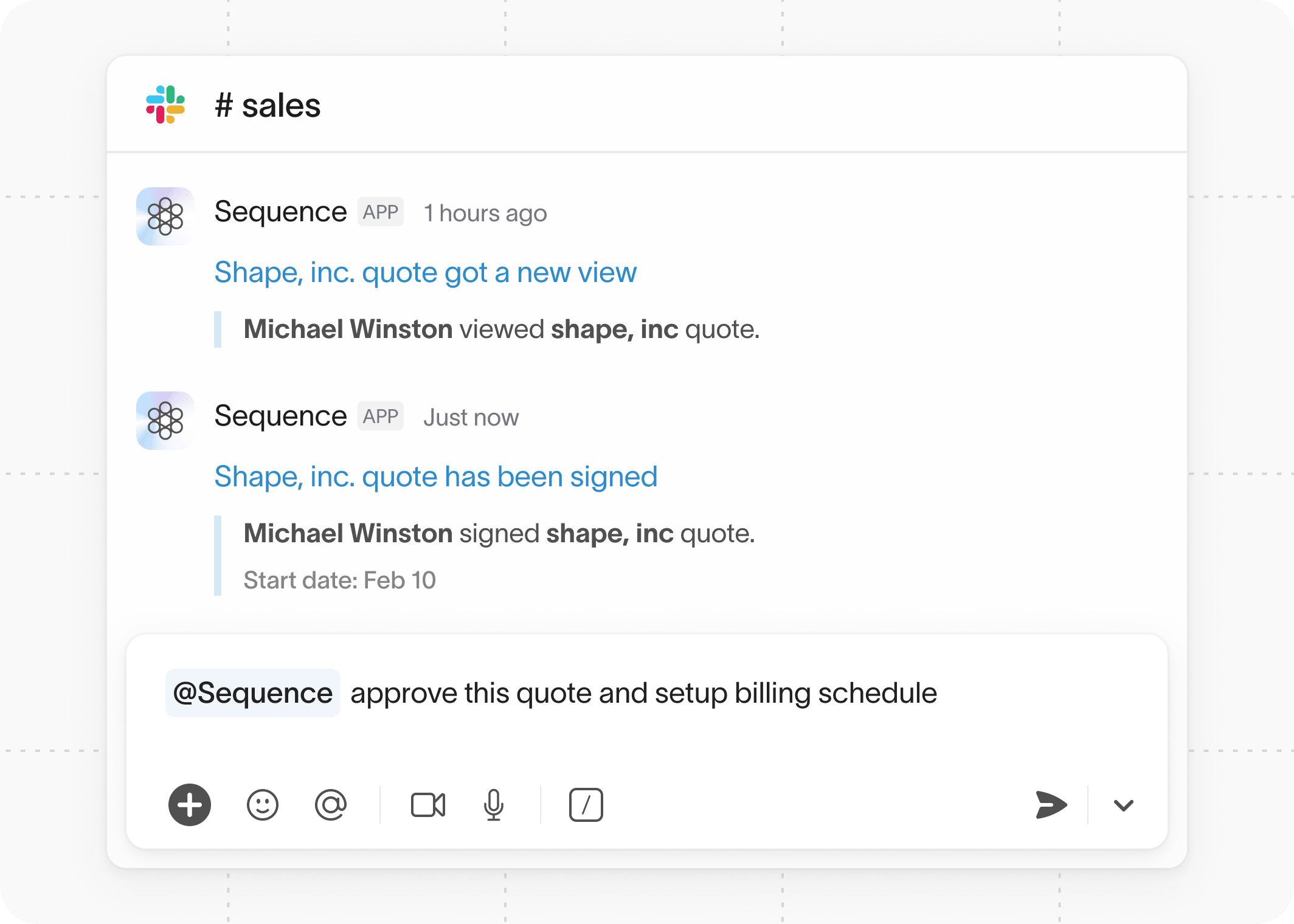 Deal alerts in Slack