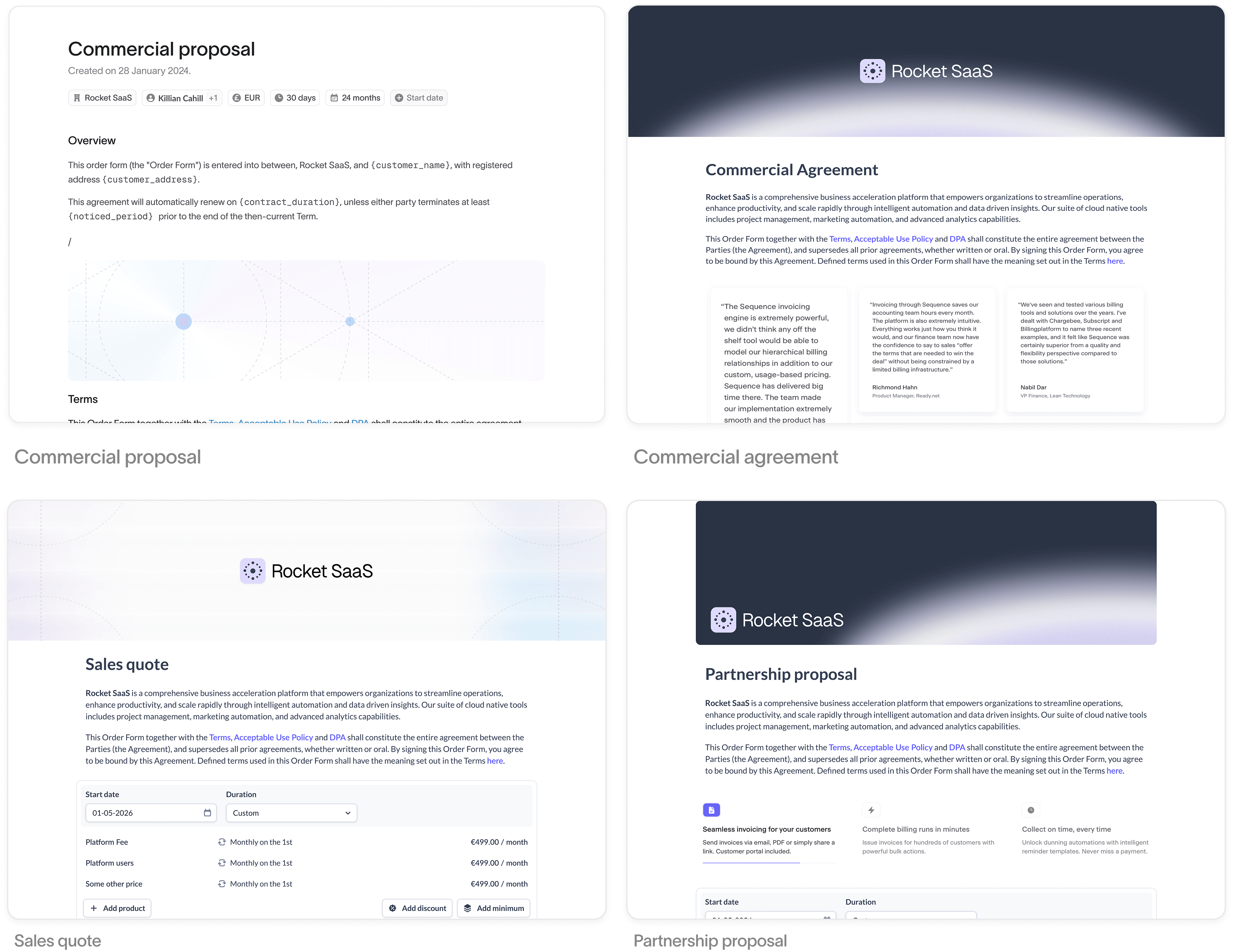 Templates interface