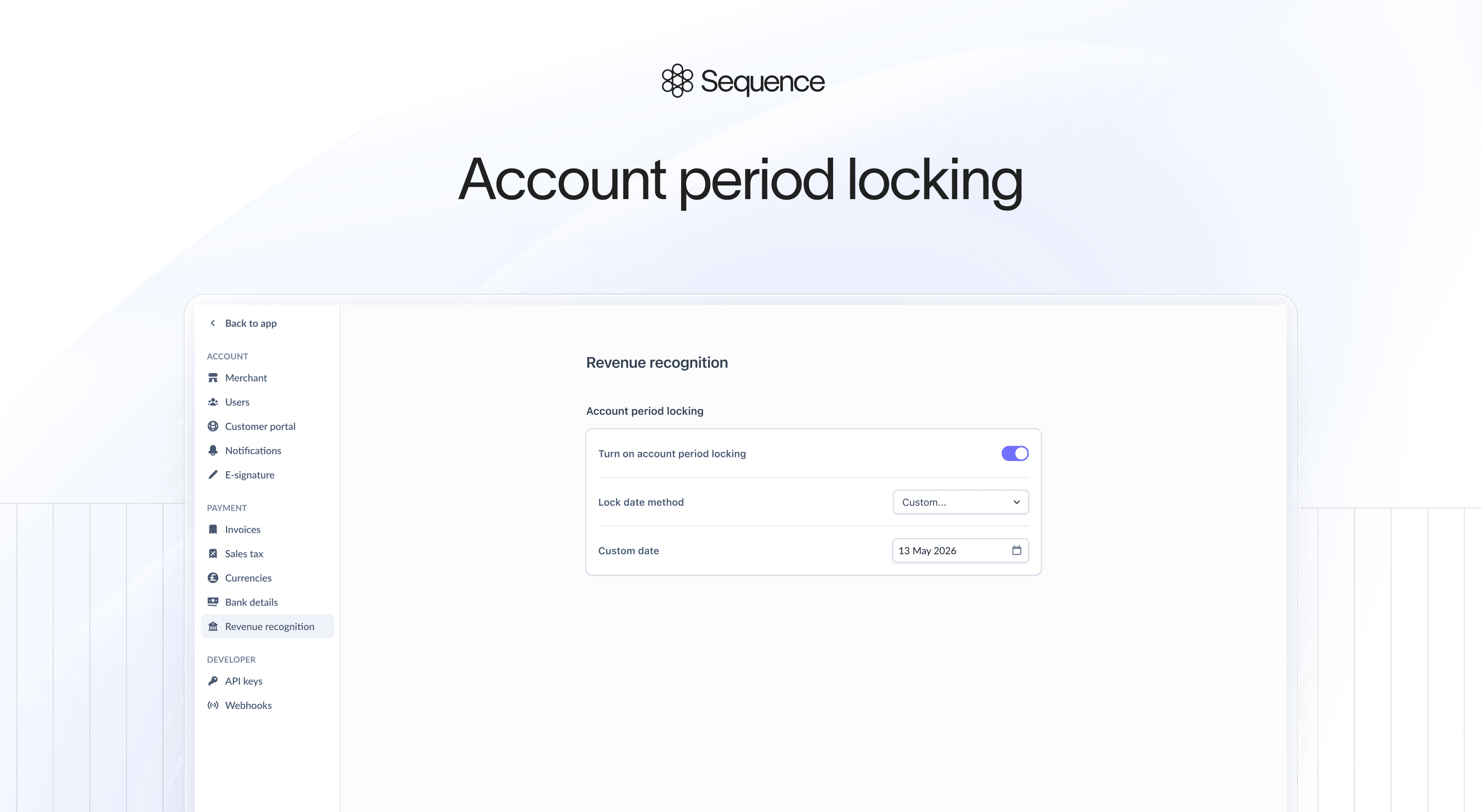 Account period locking