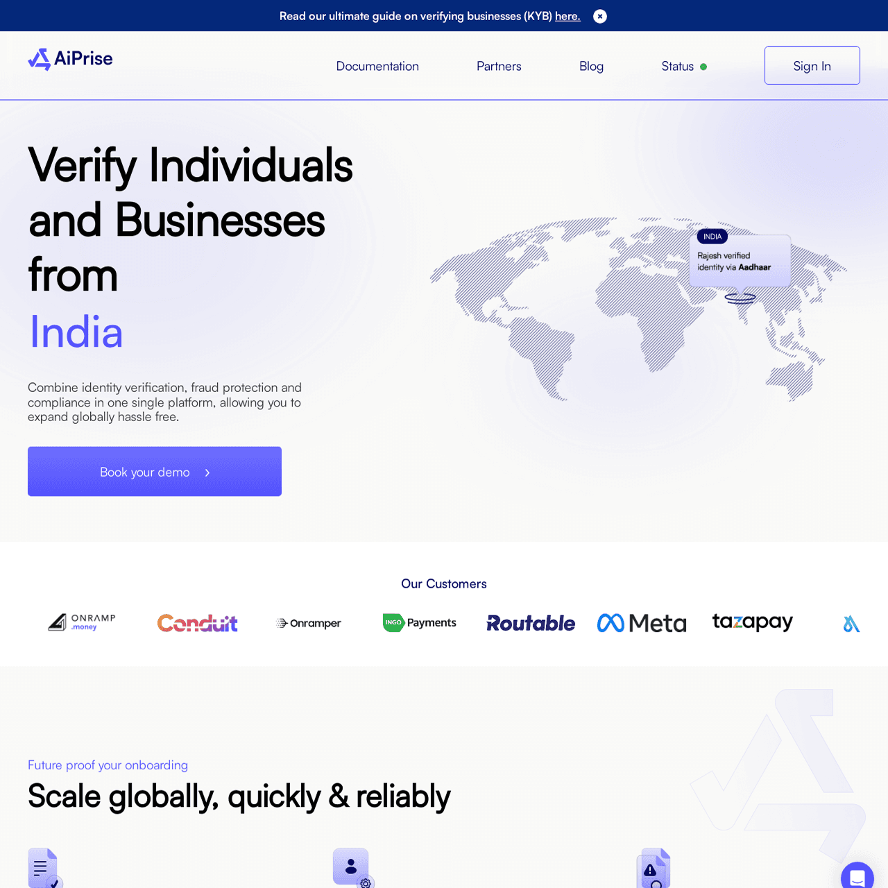 a screenshot of the AiPrise website