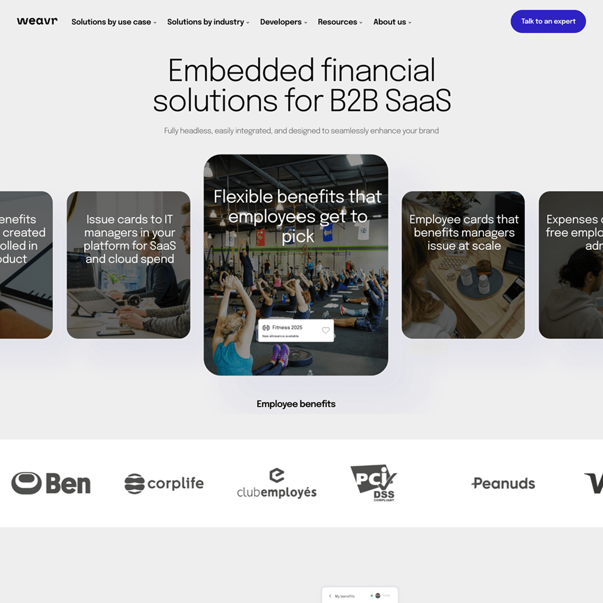 a screenshot of the Weavr website