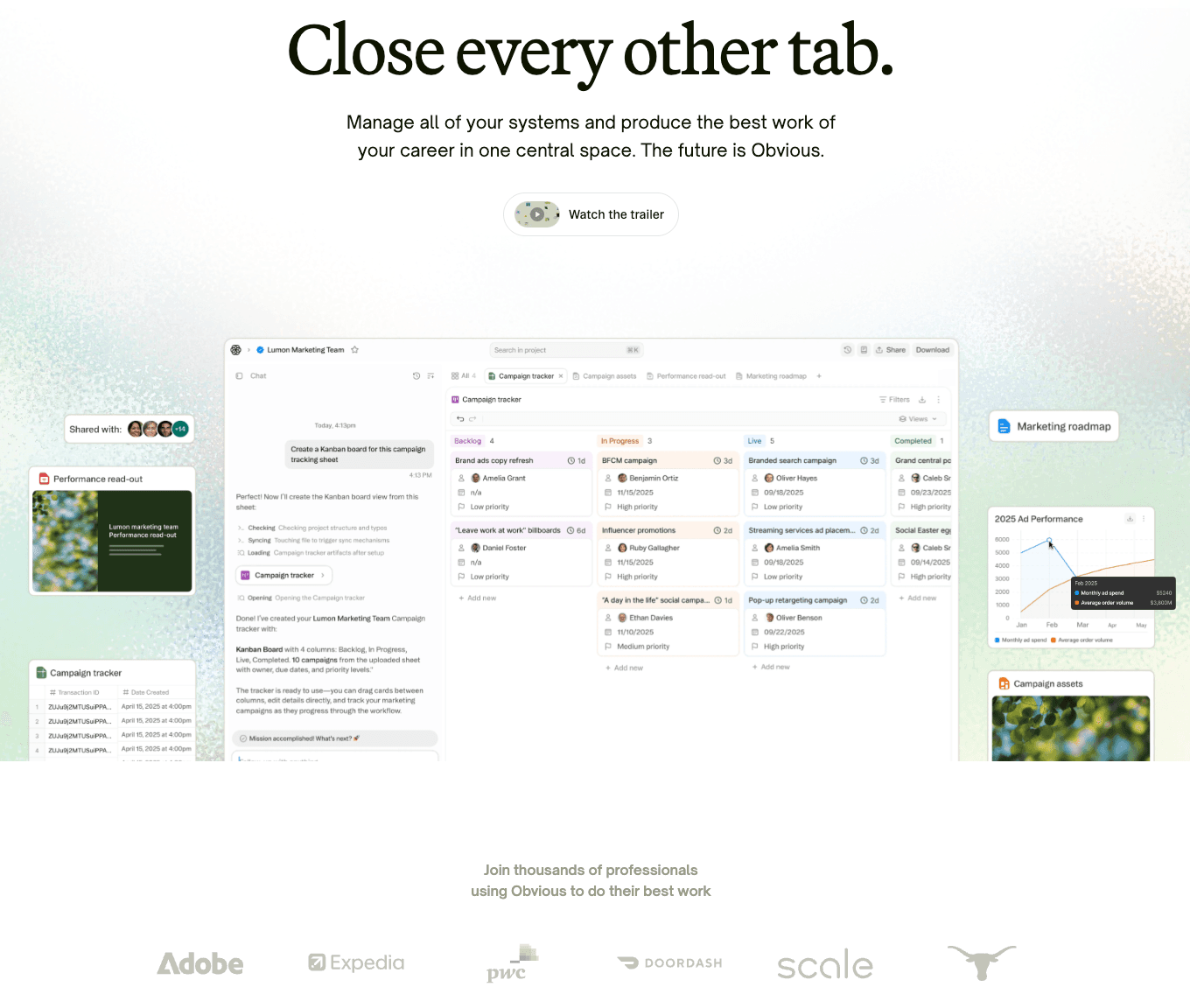 a screenshot of the Obvious website