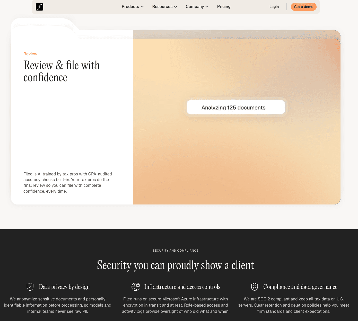 a screenshot of the Filed website